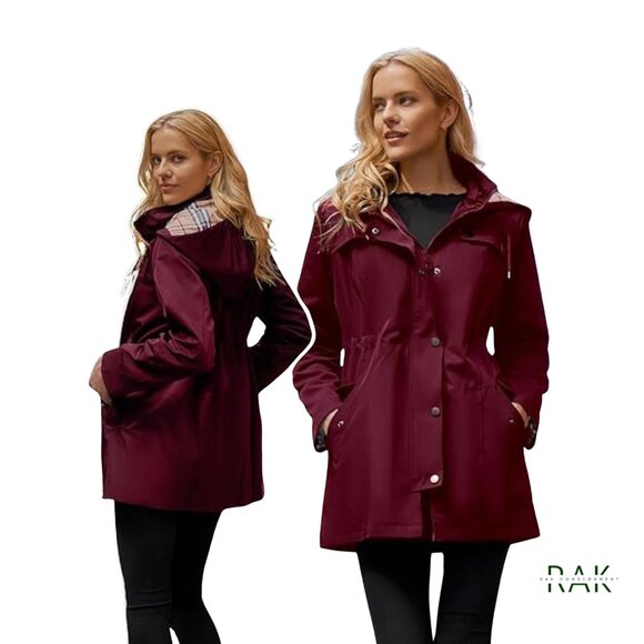 SAPHIROSE Women's Long Hooded Jacket Raincoat Windbreaker | Size M | $60 - Picture 1 of 6